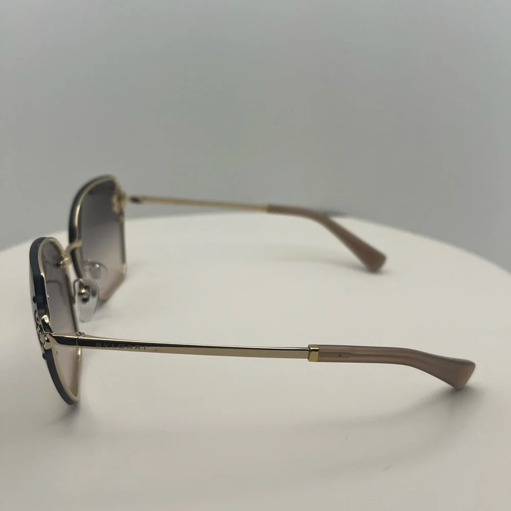 Bulgari Women's Gold and Brown Sunglasses - Picture 3 of 6